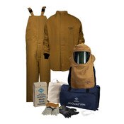 Enespro 100 Cal Arc Flash Kit WITH Crossvent Hood AND Gloves in Brown